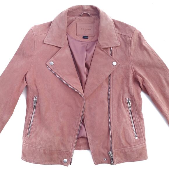 BlankNYC Dusty Rose Suede Moto Jacket  | Boho Luxe | Y2K Coquette Street Style - Picture 4 of 16